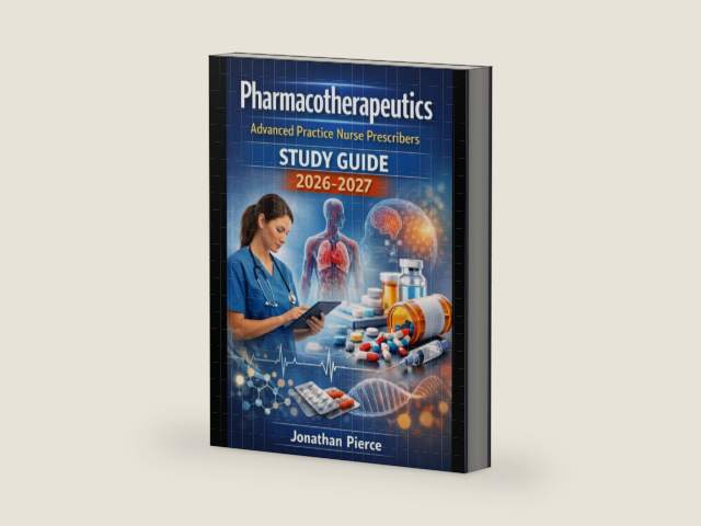 Pharmacotherapeutics Advanced Practice Nurse Prescribers Study Guide 2026-2027 by Jonathan Pierce | barcode:9798242696433 | source:'9798242696433-right-three-quarter.jpg