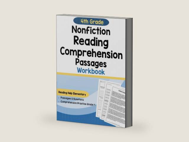 4th Grade Nonfiction Reading Comprehension Passages Workbook: Reading Help Elementary: Passages & Questions: Comprehension Practice Grade 4 by Laurie C. | barcode:9798244392081 | source:'9798244392081-right-three-quarter.jpg