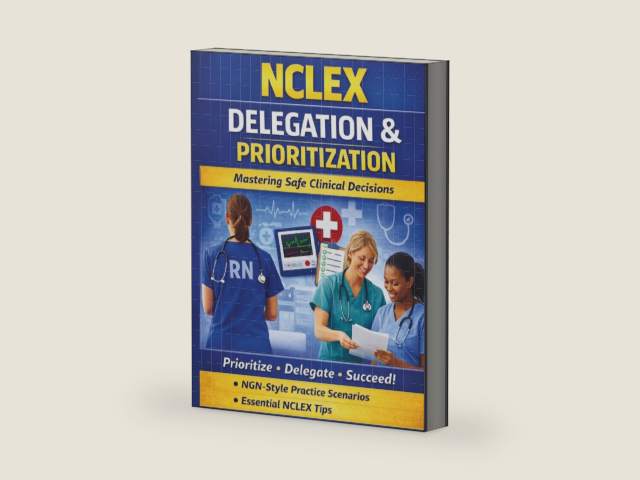 NCLEX Delegation & Prioritization: A Practice Workbook for Mastering Safe Clinical Decisions by Linda Starr | barcode:9798246807903 | source:'9798246807903-right-three-quarter.jpg