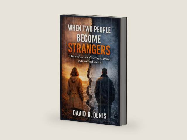 WHEN TWO PEOPLE BECOME STRANGERS: A Personal Memoir of Marriage, Distance, and Emotional Silence - Paperback by David R. Denis | barcode:9798248479405 | source:'9798248479405-right-three-quarter.jpg