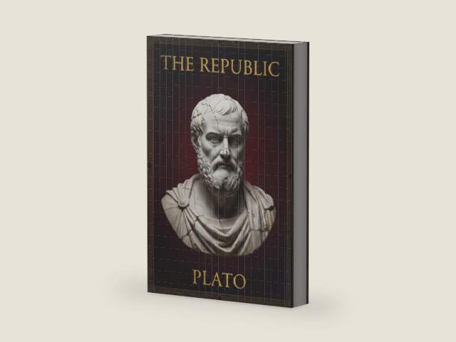 The Republic Plato: A Guided Study Edition of Plato’s Political Philosophy Featuring the Allegory of the Cave, the Philosopher King, and the Complete Jowett Translation by Ophelia Blackwood | barcode:9798248626151 | source:'9798248626151-right-three-quarter.jpg