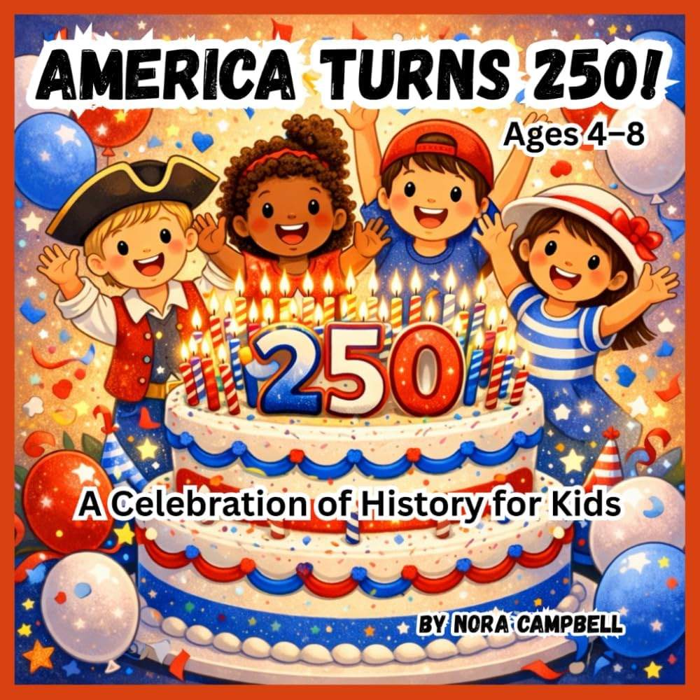 America Turns 250! A Celebration of History for Kids: Celebrate a once-in-a-generation milestone with your child! (Americas 250th Birthday) by Nora Campbell | barcode:9798250358118 | source:'9798250358118.jpg