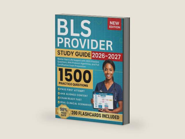 BLS Provider Study Guide 2026-2027: Master Basic Life Support Certification with 1500 Practice Questions, AHA Guidelines, and Complete Exam Preparation by Robert S. Zhen | barcode:9798251198027 | source:'9798251198027-right-three-quarter.jpg
