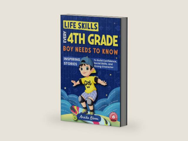 Life Skills Every 4th Grade Boy Needs to Know: Inspiring Stories to Build Confidence, Social Skills, and Strong Character (Ages 9-10) (Fourth Grade Reading Books) by Araika Bloom | barcode:9798251547832 | source:'9798251547832-right-three-quarter.jpg
