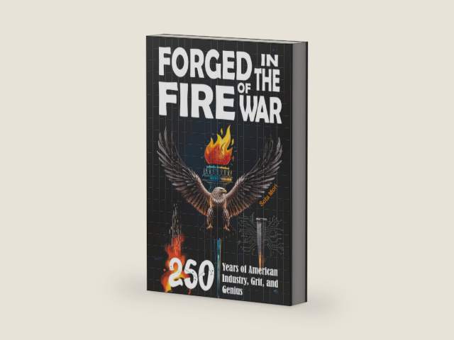 Forged in The Fires of War: 250 Years of American Industry, Grit, and Genius by Sota Mori | barcode:9798252933887 | source:'9798252933887-right-three-quarter.jpg