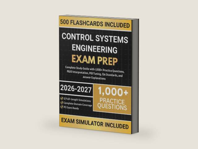 Control Systems Engineering Exam Prep: Complete Study Guide with 1,000+ Practice Questions, P&ID Interpretation, PID Tuning, ISA Standards, and Answer Explanations by Herman H. McNeil | barcode:9798254451433 | source:'9798254451433-right-three-quarter.jpg