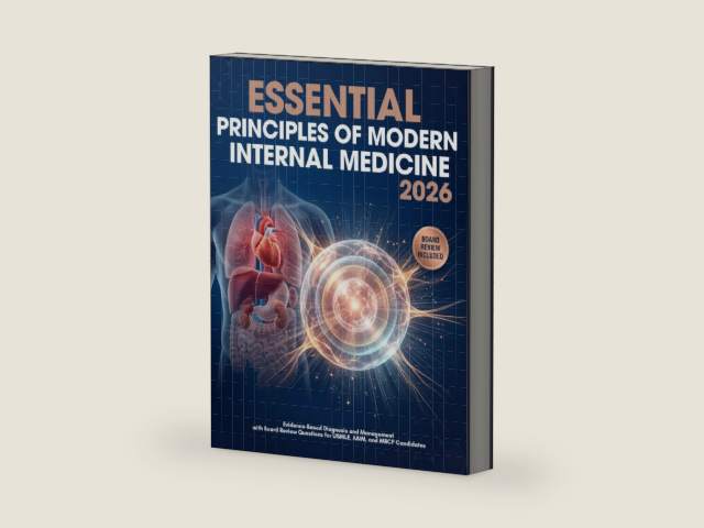 Essential Principles of Modern Internal Medicine 2026: Evidence-Based Diagnosis and Management with Board Review Questions for USMLE, ABIM, and MRCP Candidates by Maxwell L. Harry | barcode:9798254927617 | source:'9798254927617-right-three-quarter.jpg