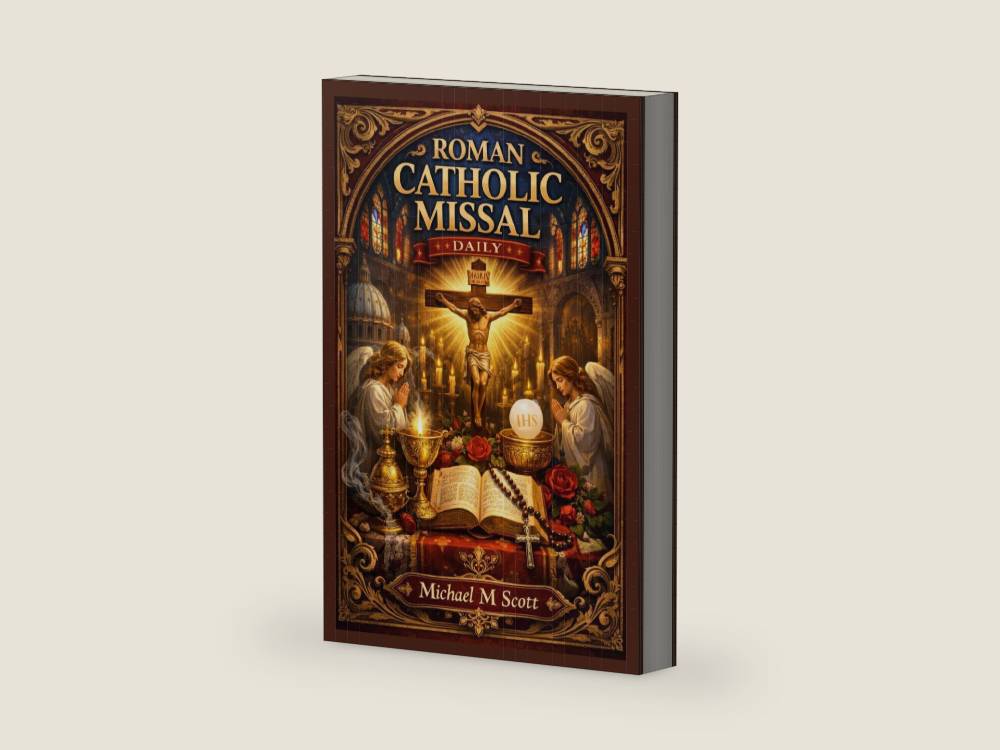 Roman Catholic Missal Daily: Your Complete Daily Companion for Mass, Prayers, and Devotion – Guided Reflections for Every Liturgical Day by Michael M Scott | barcode:9798255221615 | source:'9798255221615-right-three-quarter.jpg