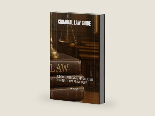 CRIMINAL LAW GUIDE: UNDERSTANDING & MASTERING CRIMINAL LAW PRINCIPLES by N. PEACE | barcode:9798255687510 | source:'9798255687510-right-three-quarter.jpg