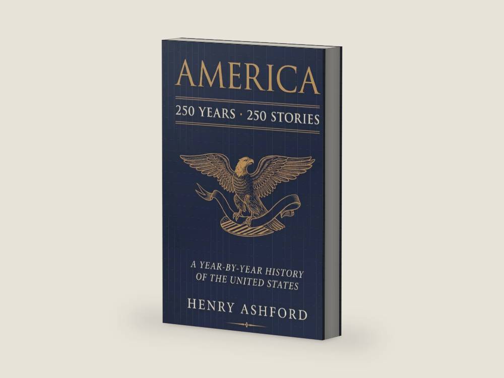 AMERICA: 250 Years, 250 Stories: A Year-by-Year History of the United States by Henry Ashford | barcode:9798257549649 | source:'9798257549649-right-three-quarter.jpg