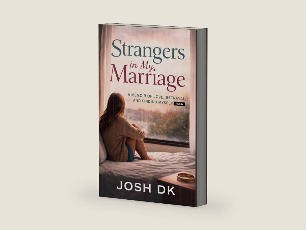 STRANGERS IN MY MARRIAGE: A Memoir of Love, Betrayal, and Finding Myself Again by Josh DK | barcode:9798258169341 | source:'9798258169341-right-three-quarter.jpg