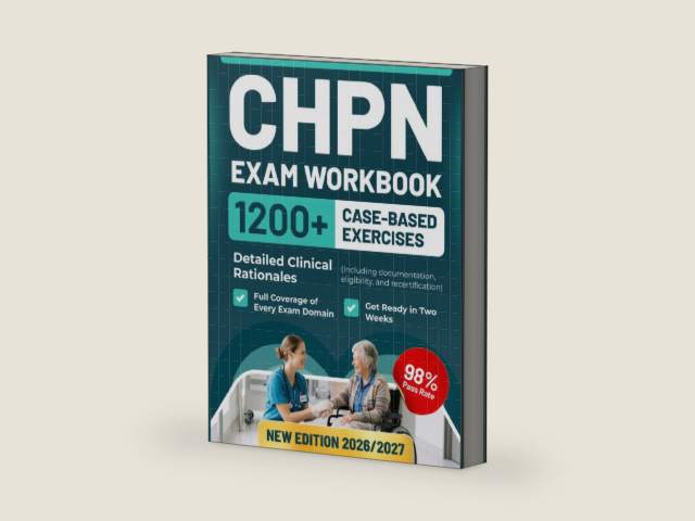 CHPN EXAM WORKBOOK 1200+ CASE-BASED EXERCISES: Detailed Clinical Rationales (including documentation, eligibility, and recertification by Prep Masters Academy | barcode:9798258206381 | source:'9798258206381-right-three-quarter.jpg