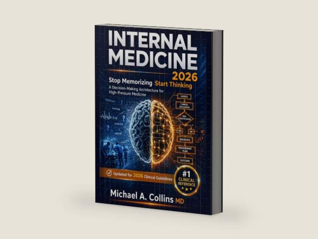 Internal Medicine: Stop Memorizing, Start Thinking—A Decision-Making Architecture for High-Pressure Medicine by Michael A. Collins MD | barcode:9798258352538 | source:'9798258352538-right-three-quarter.jpg