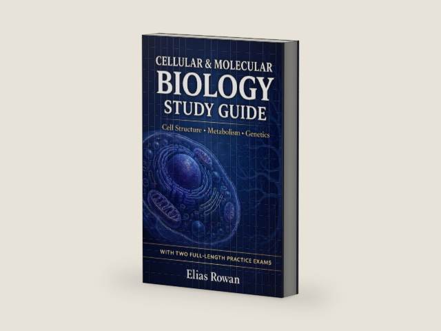 Cellular & Molecular Biology Study Guide: Complete Cellular & Molecular Biology Review for High School, AP & College | Cell Structure, Metabolism, DNA ... Practice Exams (Biology Mastery Series) by Elias Rowan | barcode:9798259150393 | source:'9798259150393-right-three-quarter.jpg