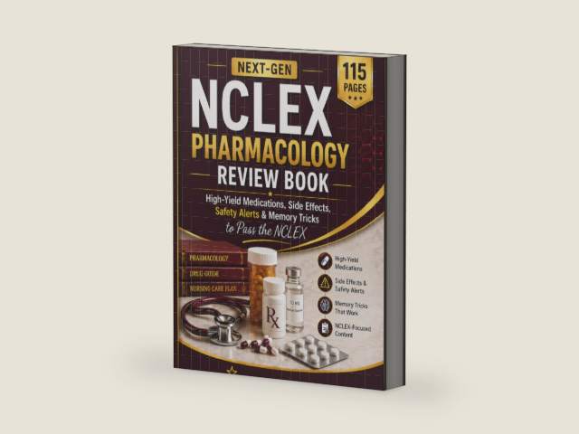 Next-Gen NCLEX Pharmacology Review Book: High-Yield Medications, Side Effects, Safety Alerts & Memory Tricks to Pass the NCLEX (Starr Clinical Press NCLEX Success Series) by Linda Starr | barcode:9798259333918 | source:'9798259333918-right-three-quarter.jpg