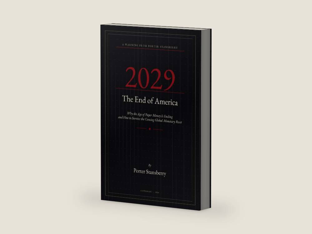 2029: The End of America: Why the Age of Paper Money Is Ending And How to Survive the Coming Global Monetary Reset by Porter Stansberry | barcode:9798259346666 | source:'9798259346666-right-three-quarter.jpg