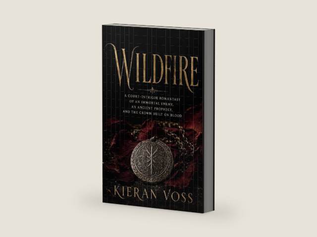 Wildfire: A Court-Intrigue Romantasy of an Immortal Enemy, an Ancient Prophecy, and the Crown Built on Blood by Kieran Voss | barcode:9798259603004 | source:'9798259603004-right-three-quarter.jpg