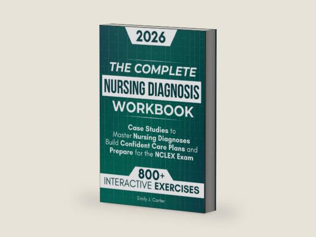 The Complete Nursing Diagnosis Workbook: 800+ Practice Questions, Step-by-Step Explanations, and Case Studies to Master Nursing Diagnoses, Build Confident Care Plans, and Prepare for the NCLEX Exam by Emily J. Carter | barcode:9798264259395 | source:'9798264259395-right-three-quarter.jpg