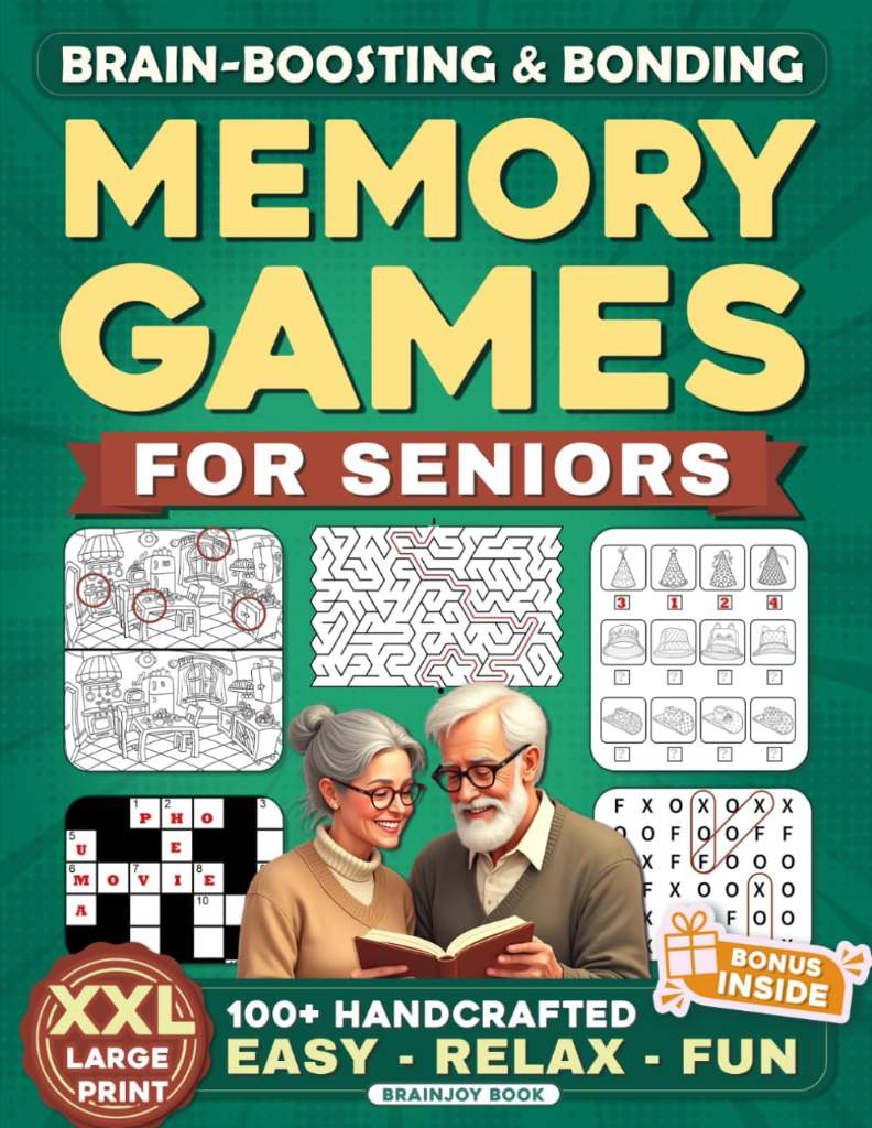 Memory Games for Seniors: Brain Boosting & Bonding Adult Activity Books, Science-Based Large Print Puzzles with Word Search, Crossword and More to ... Dementia (Gifts for Elderly Men & Women) by BrainJoy Books | barcode:9798264851667 | source:'9798264851667.jpg