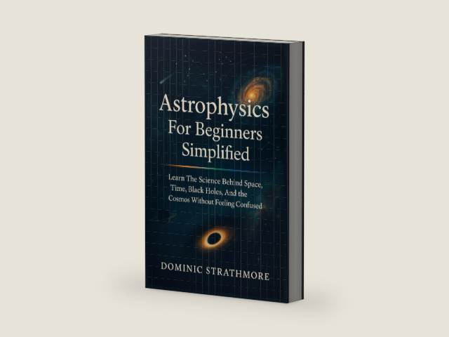 Astrophysics For Beginners Simplified: Learn The Science Behind Space, Time, Black Holes, And The Cosmos Without Feeling Confused by Dominic Strathmore | barcode:9798266418585 | source:'9798266418585-right-three-quarter.jpg
