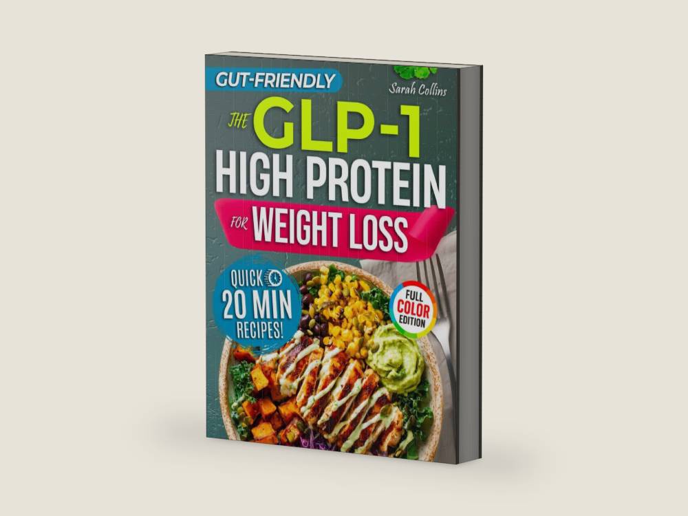 The GLP-1 High Protein Cookbook for Weight Loss: 101 Gut-Friendly Recipes & a 30-Day Meal Plan to Stop Side Effects, Protect Muscle, & Keep the Weight Off (High Protein Made Easy) by Sarah Collins | barcode:9798266868991 | source:'9798266868991-right-three-quarter.jpg