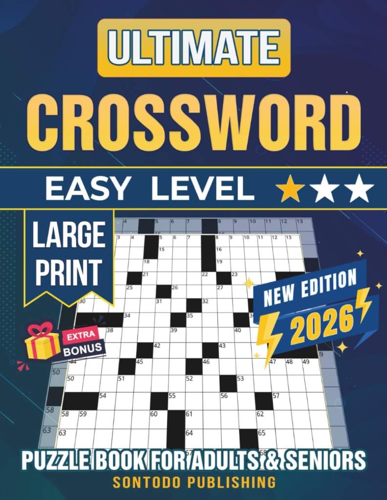 Easy Crossword Puzzle Books For Seniors and Adults - Extra Large Print: Fun and Engaging Brain Exercises To Keep Your Mind Sharp and Healthy, Perfect Gift for Cross Word Lover by Sontodo Publishing | barcode:9798270887780 | source:'9798270887780.jpg