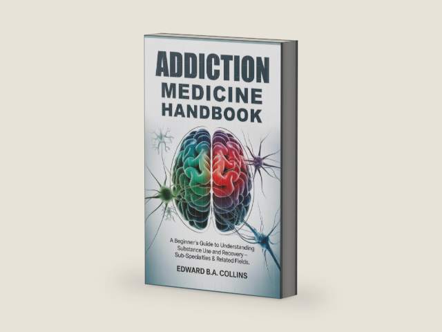 Addiction Medicine Handbook: A Beginner's Guide to Understanding Substance Use and Recovery (Medical Handbook for Beginners) by Edward B.A Collins | barcode:9798270959319 | source:'9798270959319-right-three-quarter.jpg