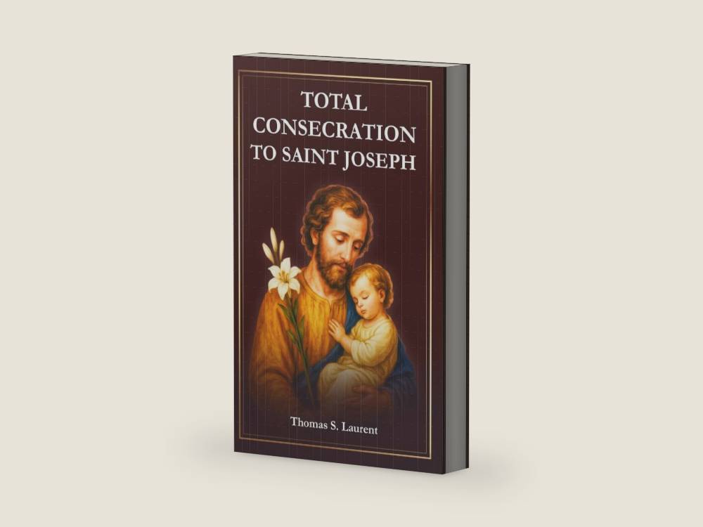 Total Consecration to Saint Joseph: A 33-Day Journey of Devotion with Scripture Readings, Daily Reflections, and Prayers to Our Spiritual Father by Thomas S. Laurent | barcode:9798271216176 | source:'9798271216176-right-three-quarter.jpg