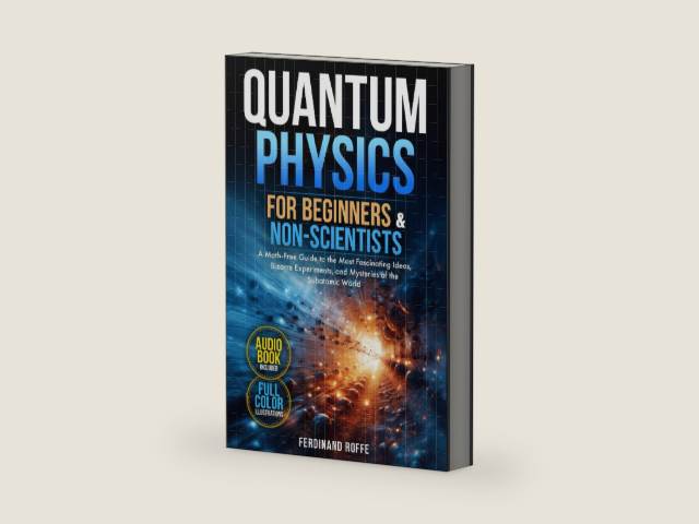 Quantum Physics for Beginners and Non-Scientists: A Math-Free Guide to the Most Fascinating Ideas, Bizarre Experiments, and Mysteries of the Subatomic World by Ferdinand Roffe | barcode:9798273880597 | source:'9798273880597-right-three-quarter.jpg