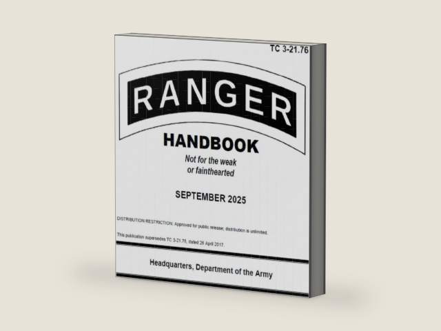 Ranger Handbook TC 3-21.76 September 2025 Small Pocket Size Edition (5 x 6"): September 2025 Pocket Edition by Department of the Army United States of America | barcode:9798276815626 | source:'9798276815626-right-three-quarter.jpg