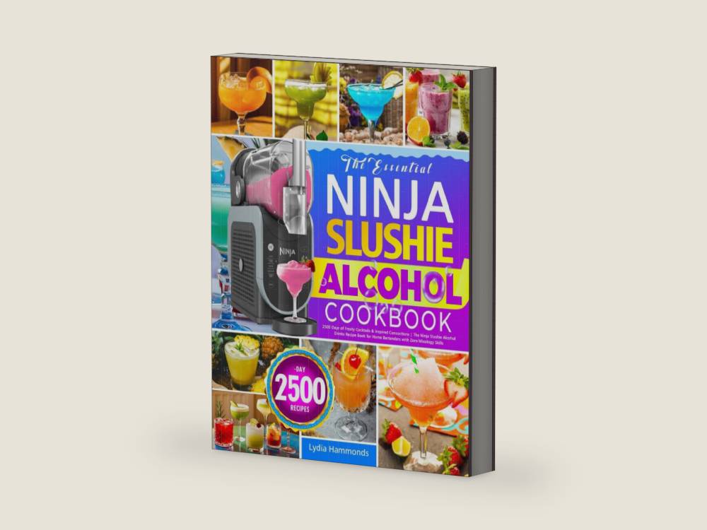 The Essential Ninja Slushie Alcohol Cookbook: 2500 Days of Frosty Cocktails & Inspired Concoctions | The Ninja Slushie Alcohol Drinks Recipe Book for Home Bartenders with Zero Mixology Skills by Lydia Hammonds | barcode:9798278443834 | source:'9798278443834-right-three-quarter.jpg
