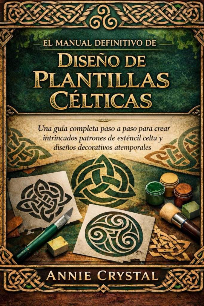 EL MANUAL DEFINITIVO DE DISEÑO DE PLANTILLAS CÉLTICAS: Una guía completa paso a paso para crear intrincados patrones de esténcil celta y diseños decorativos atemporales (Spanish Edition) by Annie Crystal | barcode:9798279051854 | source:'9798279051854.jpg