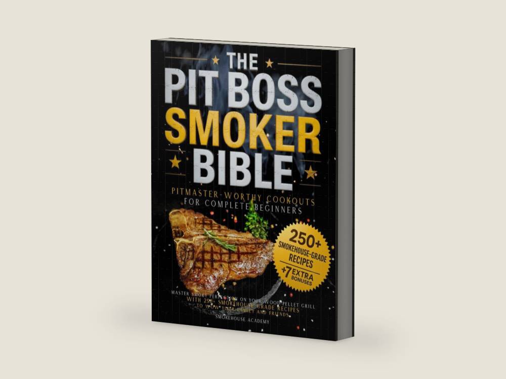 The Pit Boss Smoker Bible • Pitmaster-Worthy Cookouts for Complete Beginners: Master Smoky Perfection on your Wood Pellet Grill with 250+ Smokehouse-Grade Recipes to Wow your Family and Friends by Smokehouse Academy | barcode:9798284165621 | source:'9798284165621-right-three-quarter.jpg