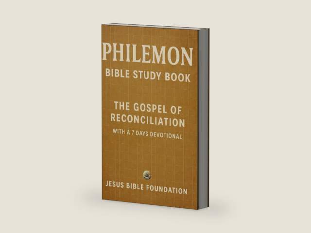 Philemon Bible Study Book: The Gospel of Reconciliation With A 7 Days Devotional by Jesus Bible Foundation | barcode:9798284253304 | source:'9798284253304-right-three-quarter.jpg