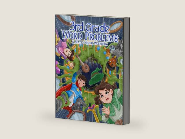 3rd Grade Word Problems: A Matica Quest Math Workbook by Optimal Math LLC | barcode:9798285306610 | source:'9798285306610-right-three-quarter.jpg