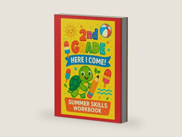 2nd Grade, Here I Come! Summer Skills Workbook: 40+ Pages of Fun Math, Reading, Writing & Puzzles for Kids Ages 6–8 by Stone Scribbles | barcode:9798286373963 | source:'9798286373963-right-three-quarter.jpg