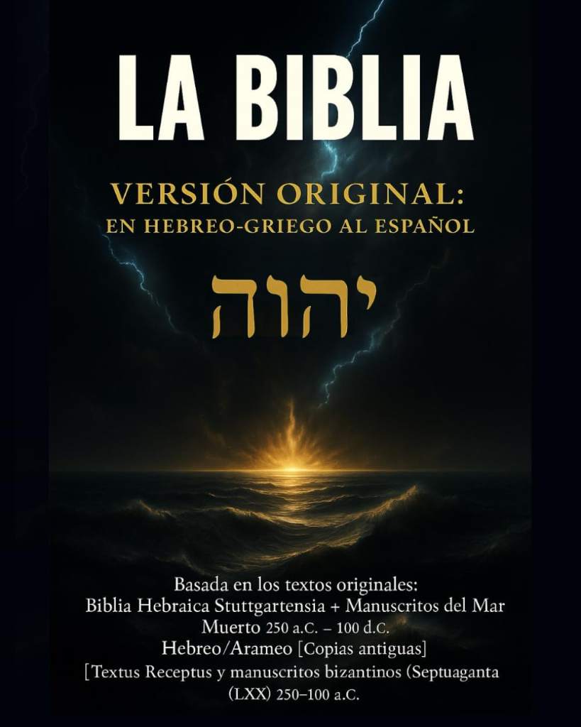 LA BIBLIA VERSIÓN ORIGINAL: EN HEBREO-GRIEGO AL ESPAÑOL: La Santa Biblia en español basada en los textos originales en hebreo, arameo y griego — sin ... con fidelidad total. (Spanish Edition) by PIERRE PAUL DASNY | barcode:9798289534798 | source:'9798289534798.jpg