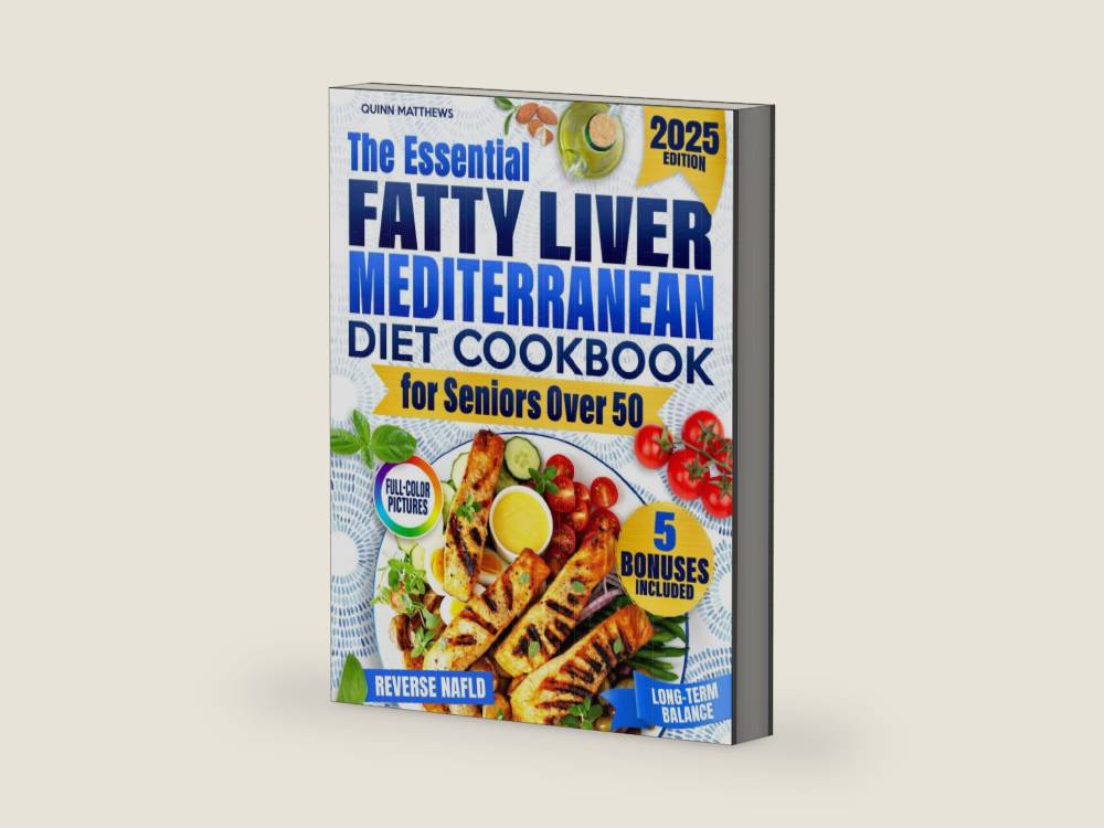 The Essential Fatty Liver Mediterranean Diet Cookbook for Seniors Over 50: Clear, Tasty and Quick Anti-Fatigue Recipes to Help Reverse NAFLD, Calm Inflammation, and Support Long-Term Balance by Quinn Matthews | barcode:9798292629405 | source:'9798292629405-right-three-quarter.jpg