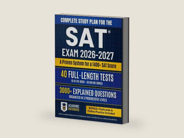 Complete Study Guide for the SAT® Exam: 3000+ Practice Questions, 10 Real Practice Tests, Smart Strategies, Weekly Goals & a Stress-Free Study Plan to Maximize Your Score! by ACADEMIC PATHWAYS | barcode:9798296841971 | source:'9798296841971-right-three-quarter.jpg