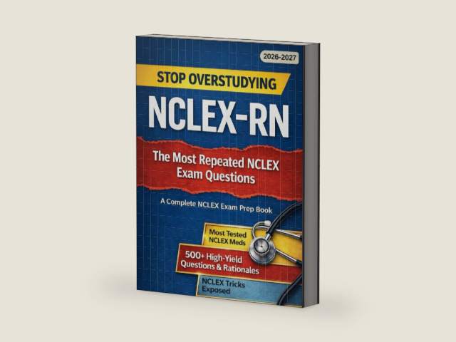 NCLEX-RN: Stop Overstudying With The Most Repeated Exam Questions & High Yield Patterns: Questions With Detailed Rationales, Red Flag Symptoms And ... (Next Gen) (NCLEX Thinking Errors Series) by Alexis Grant RN | barcode:9798297514881 | source:'9798297514881-right-three-quarter.jpg