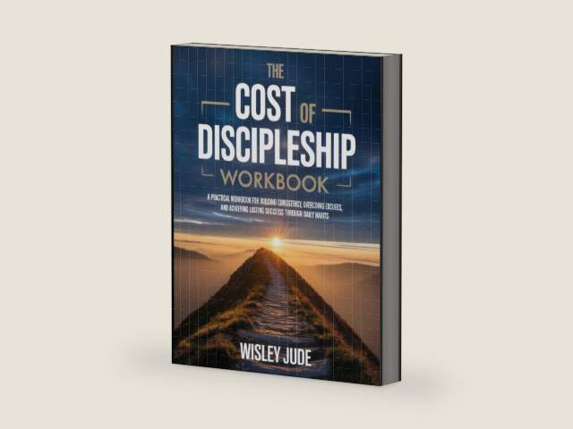 The Cost of Discipleship Workbook: A Practical Workbook for Building Consistency, Overcoming Excuses, and Achieving Lasting Success Through Daily Habits. by Wisley Jude | barcode:9798298773645 | source:'9798298773645-right-three-quarter.jpg