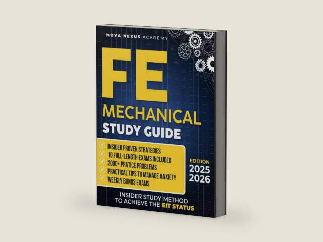 FE Mechanical Study Guide: The Ultimate Guide to Ace the FE Exam and Earn EIT Status | 10 Full-Length Exams, 2000+ Practice Questions, and Insider Strategies to Master the Exam Without Second Chances by NOVA NEXUS ACADEMY | barcode:9798299046793 | source:'9798299046793-right-three-quarter.jpg