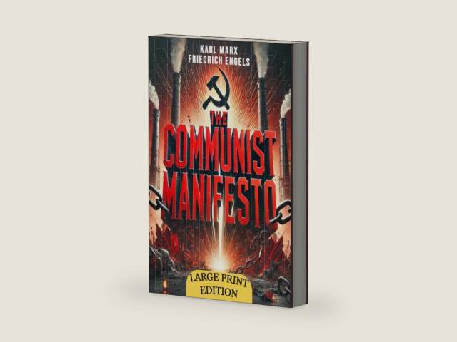 The Communist Manifesto (Large Print Edition): A Visionary Work on Class Struggle and the Dynamics of Capitalism and Revolution by Karl Marx | barcode:9798301504730 | source:'9798301504730-right-three-quarter.jpg