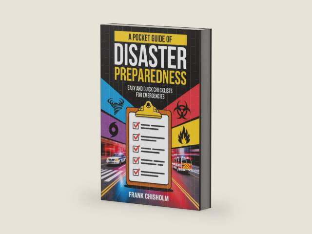 A Pocket Guide of Disaster Preparedness: Easy and Quick Checklists for Emergencies by Frank Chisholm | barcode:9798311072656 | source:'9798311072656-right-three-quarter.jpg