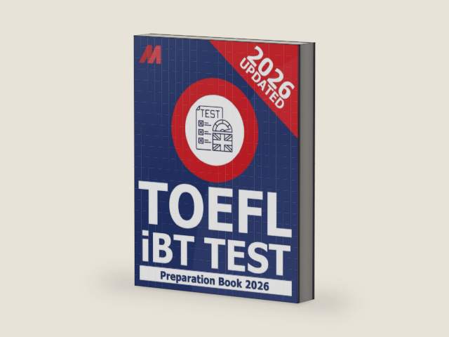 TOEFL iBT Test Preparation Book - TOEFL iBT Prep - 8 Full Practice Tests and Study Guide by Mirvoxid Press | barcode:9798312261240 | source:'9798312261240-right-three-quarter.jpg
