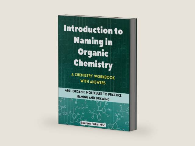 Introduction to Naming in Organic Chemistry: A Chemistry Workbook with Answers: 450+ Organic Molecules to Practice Naming and Drawing (High School Chemistry Workbooks) by Maureen Parker MSc | barcode:9798314298817 | source:'9798314298817-right-three-quarter.jpg