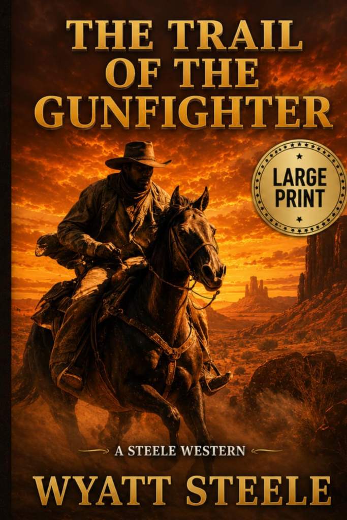 The Trail of the Gunfighter - LARGE PRINT: A Classic Western Novel by Wyatt Steele | barcode:9798316722839 | source:'9798316722839.jpg