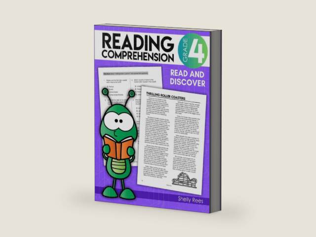 4th Grade Reading Comprehension Workbook: Fourth Grade Reading Passages for Kids 9-10, Reading Test Prep and Passages that Build Comprehension (Reading Workbooks Elementary) by Shelly Rees | barcode:9798320197517 | source:'9798320197517-right-three-quarter.jpg