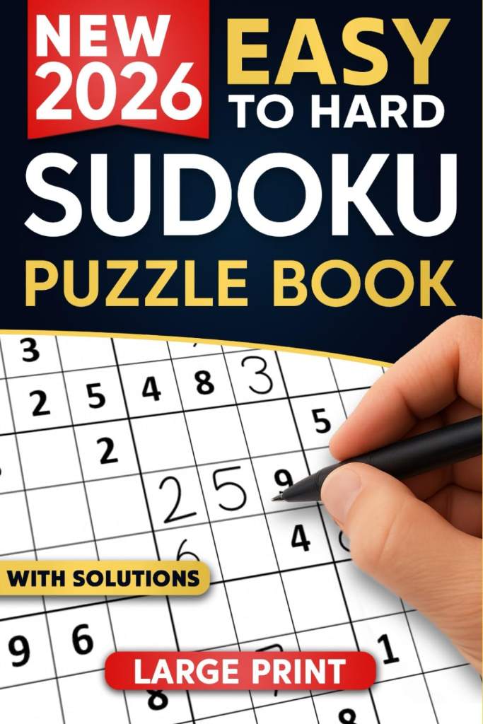 Sudoku Puzzles for Adults: A Book with Two Puzzles per Page From Easy to Hard with Full Solutions (Large Print Soduku Books for adults) by Kacs Services | barcode:9798328997034 | source:'9798328997034.jpg