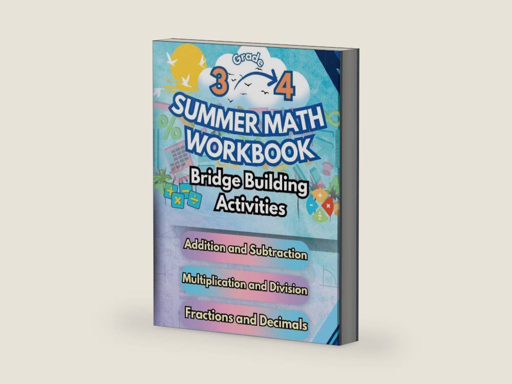 Summer Math Workbook 3-4 Grade Bridge Building Activities: 3rd to 4th Grade Summer Essential Skills Practice Worksheets by Summer Bridge Building | barcode:9798330203017 | source:'9798330203017-right-three-quarter.jpg